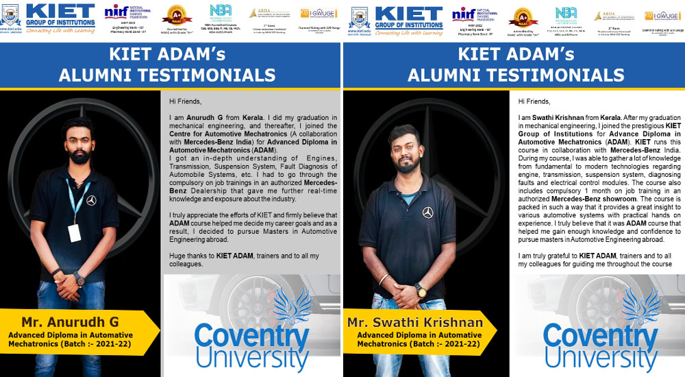 Top ADVANCED DIPLOMA IN AUTOMOTIVE MECHATRONICS Course